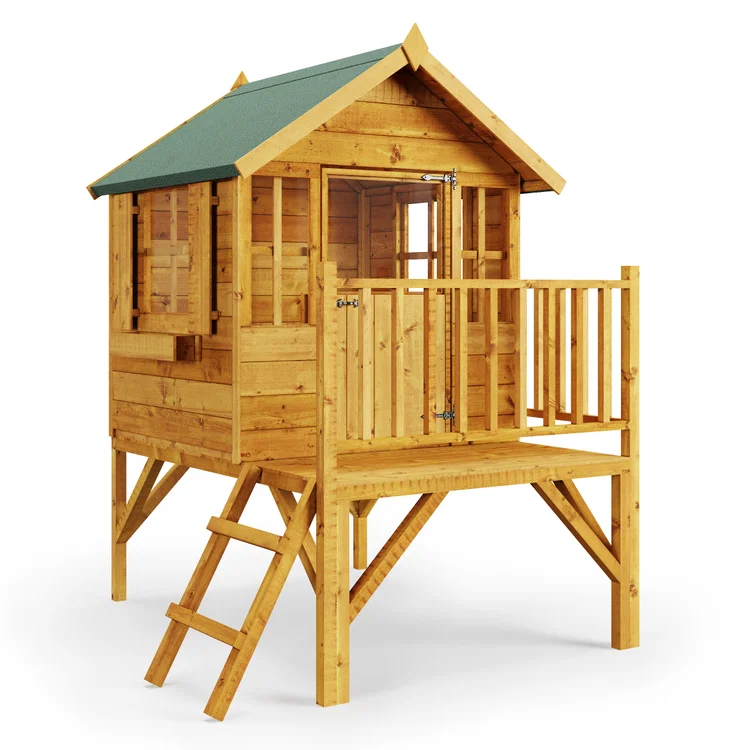 BillyOh Bunny Max Tower Wooden Playhouse Outdoor Garden Play Tower Raised Deck