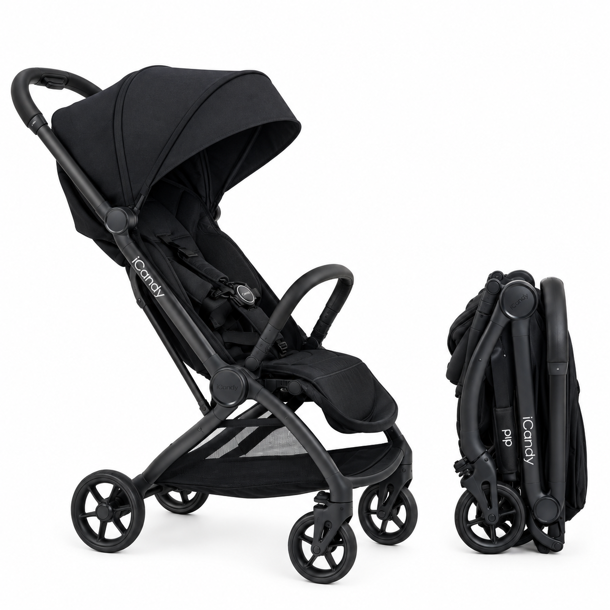 iCandy Pip Compact Travel Stroller Lightweight Folding Infant Pushchair Black