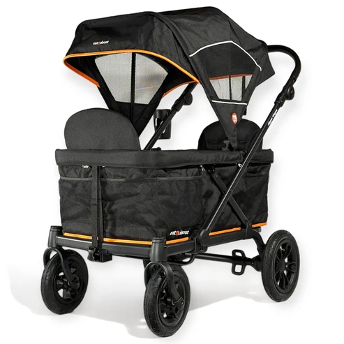 Out N About Nipper Wagon All Terrain 2 Seater Folding Stroller Wagon Black