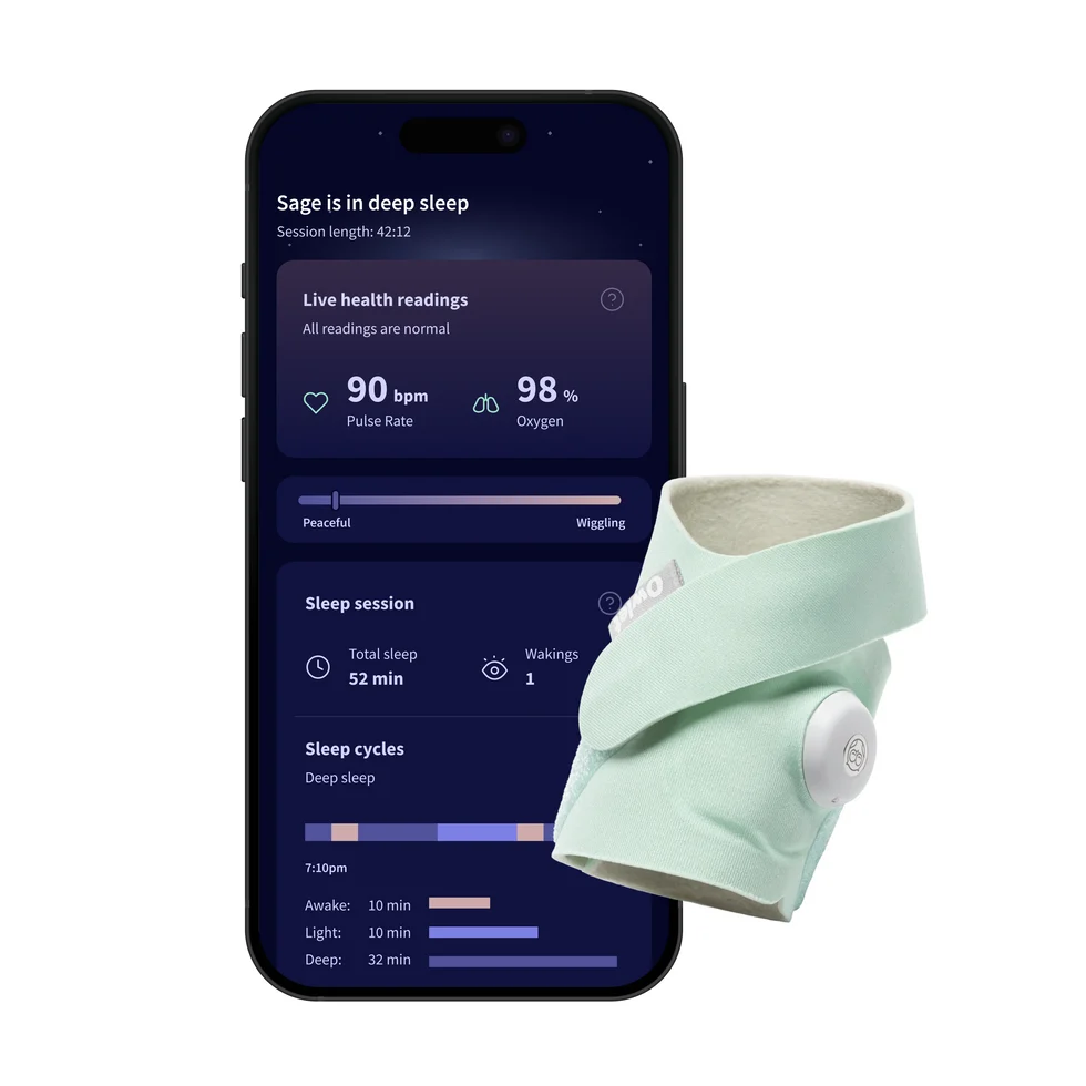 Owlet Dream Sock Smart Baby Monitor Pulse Oximeter Mint