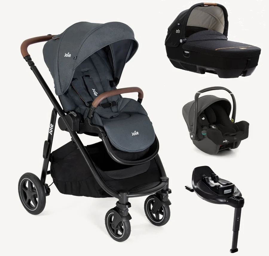 Joie Versatrax On The Go Encore Travel System Bundle Stroller Car Seat Moonlight