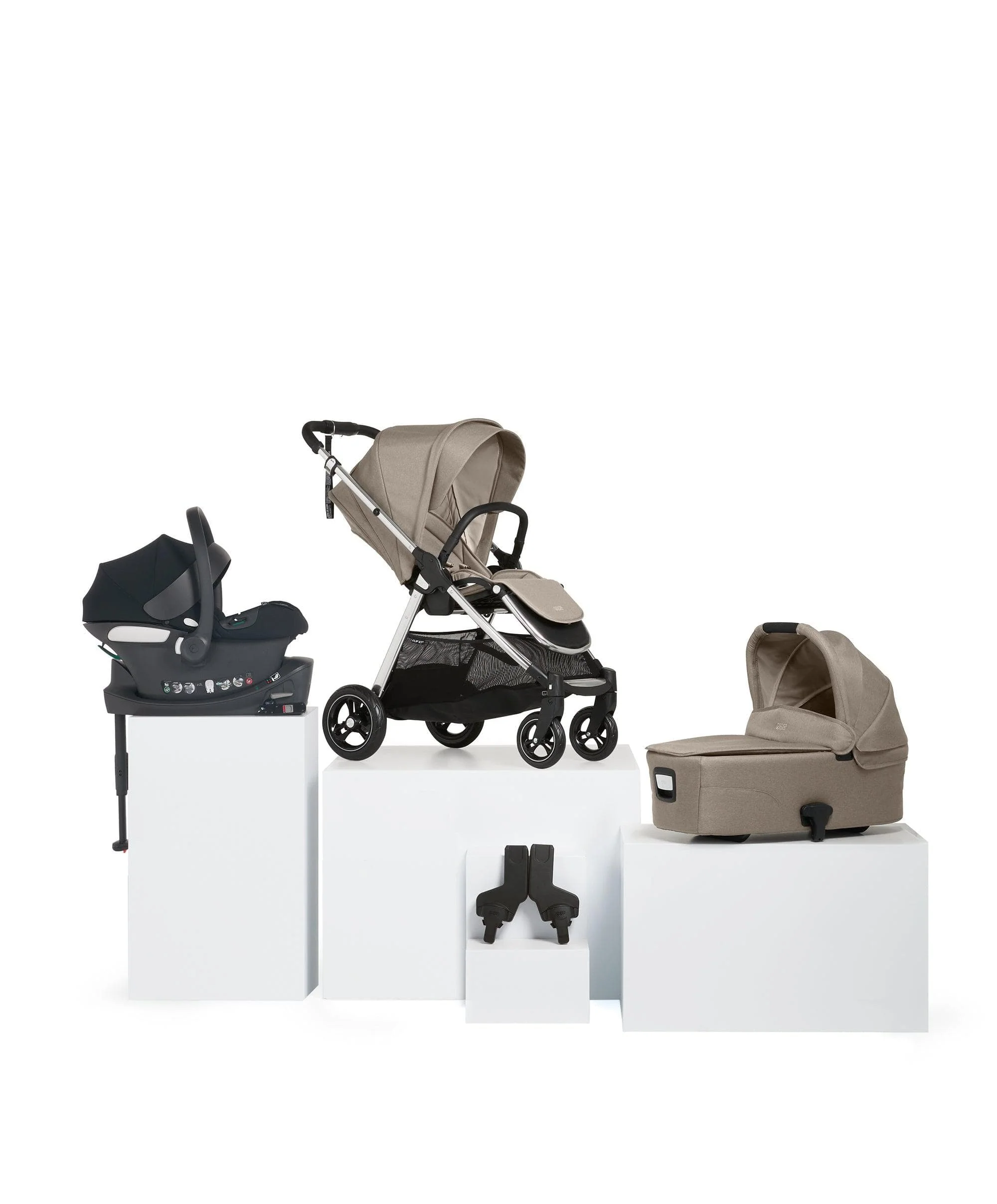 Mamas and Papas Flip XT3 Travel System Bundle Stroller Aton B2 Car Seat Fawn