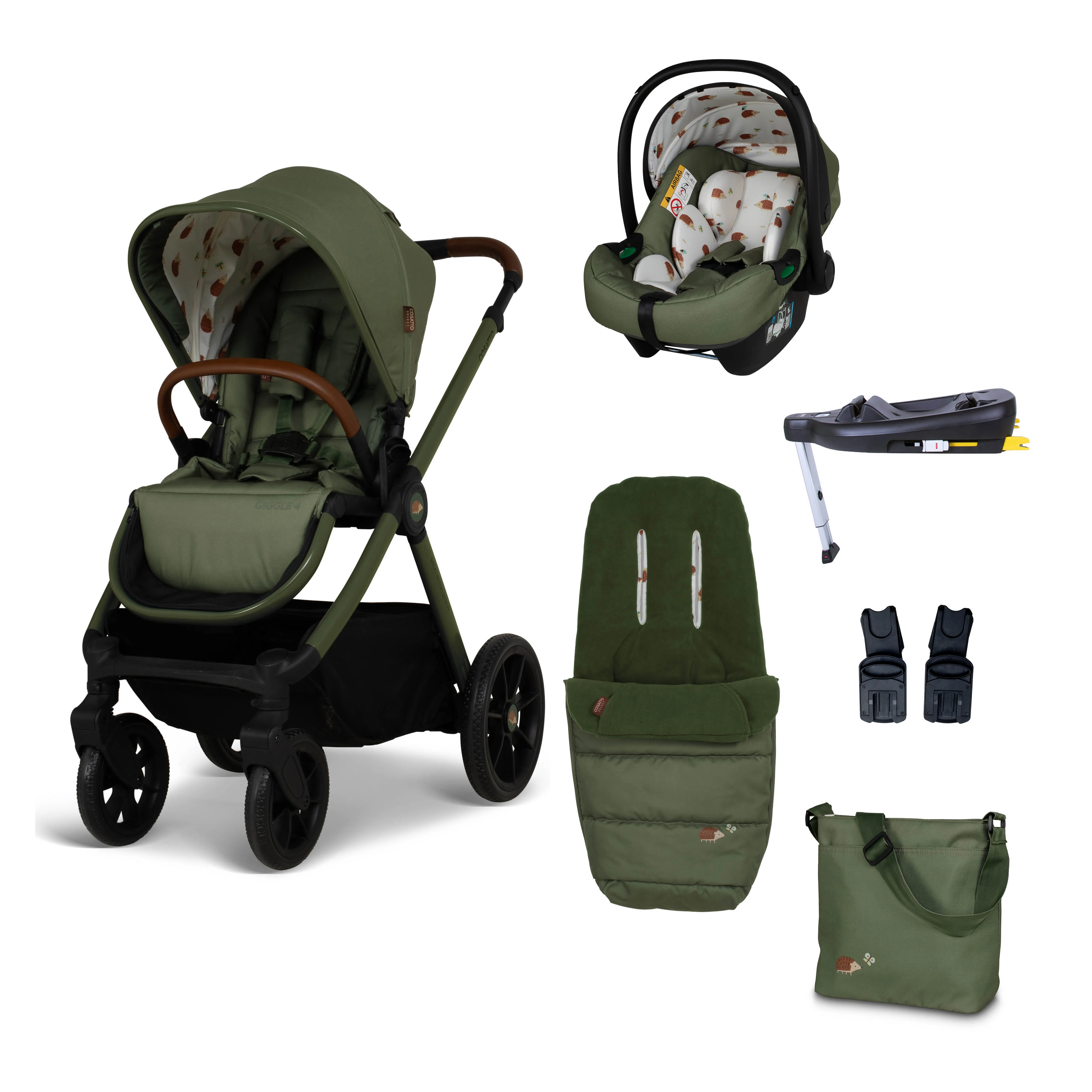 Cosatto Giggle 4 3 in 1 Travel System Stroller Bundle Hoglet