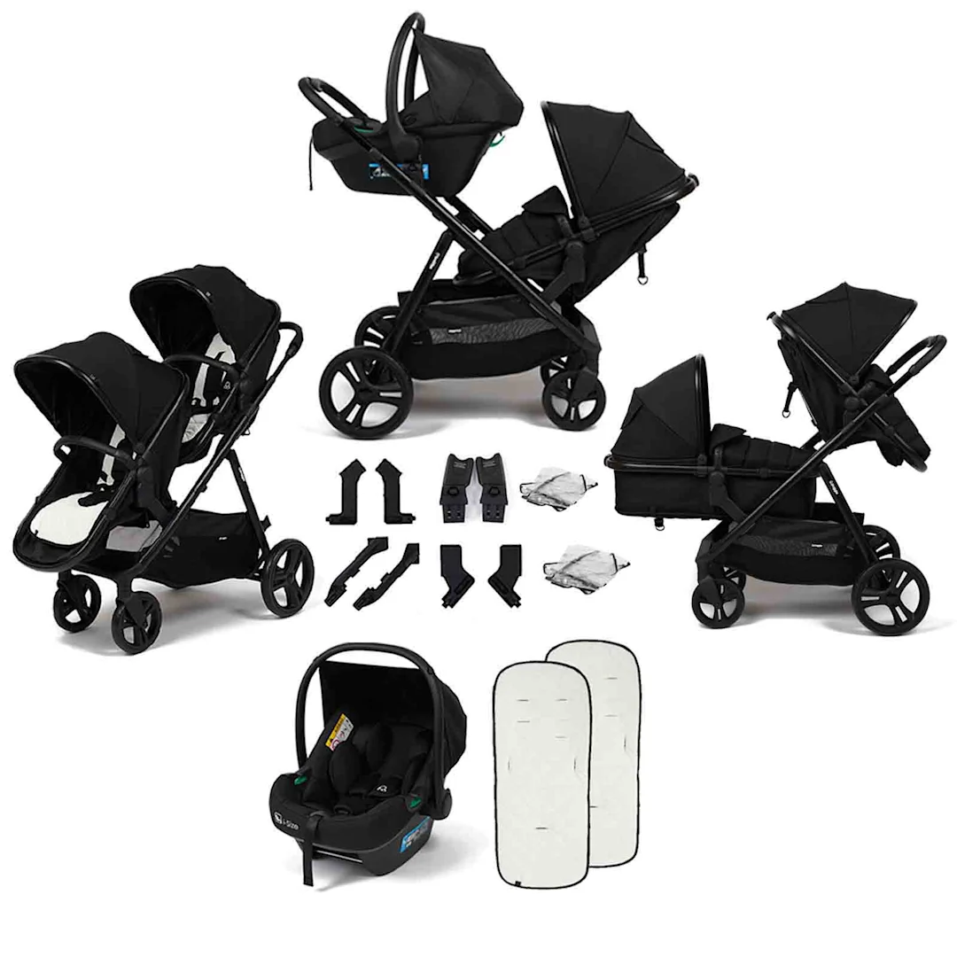 Puggle Memphis 2in1 Duo i-Size Double Travel System Midnight Black