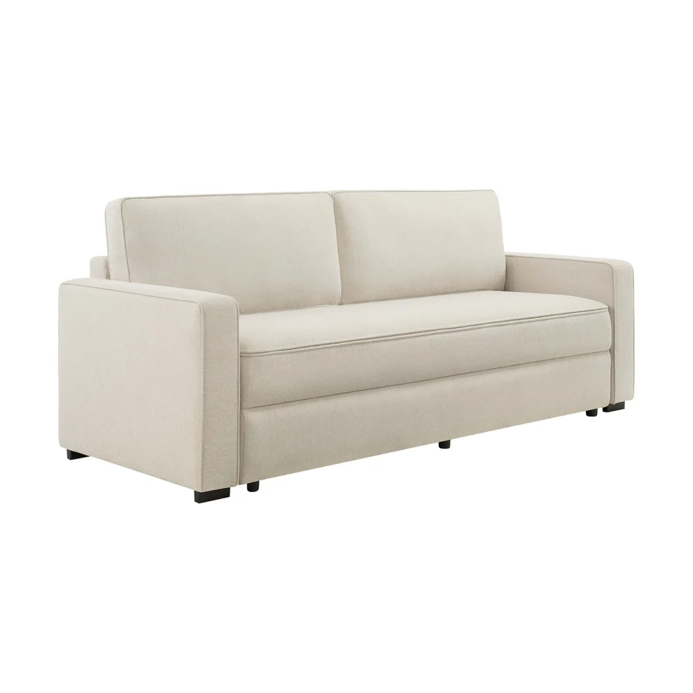 Dusk Soho Sofa Bed Contrast Piping Linen Look Beige
