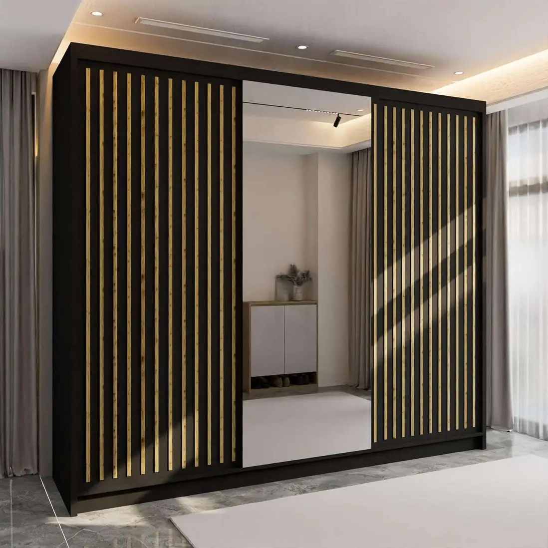 Sliding Wardrobes 4U Ronni Sliding Door Wardrobe 250cm x 217cm   