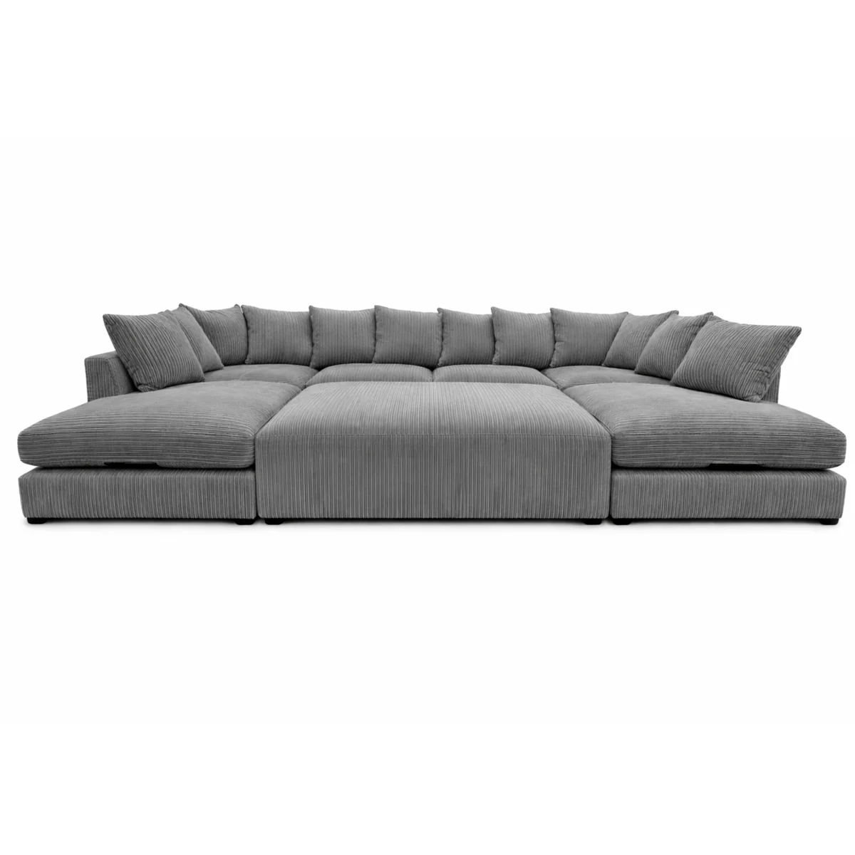 17 Stories Large U-Shape Corner Sofa Bed Jumbo Cord Fabric