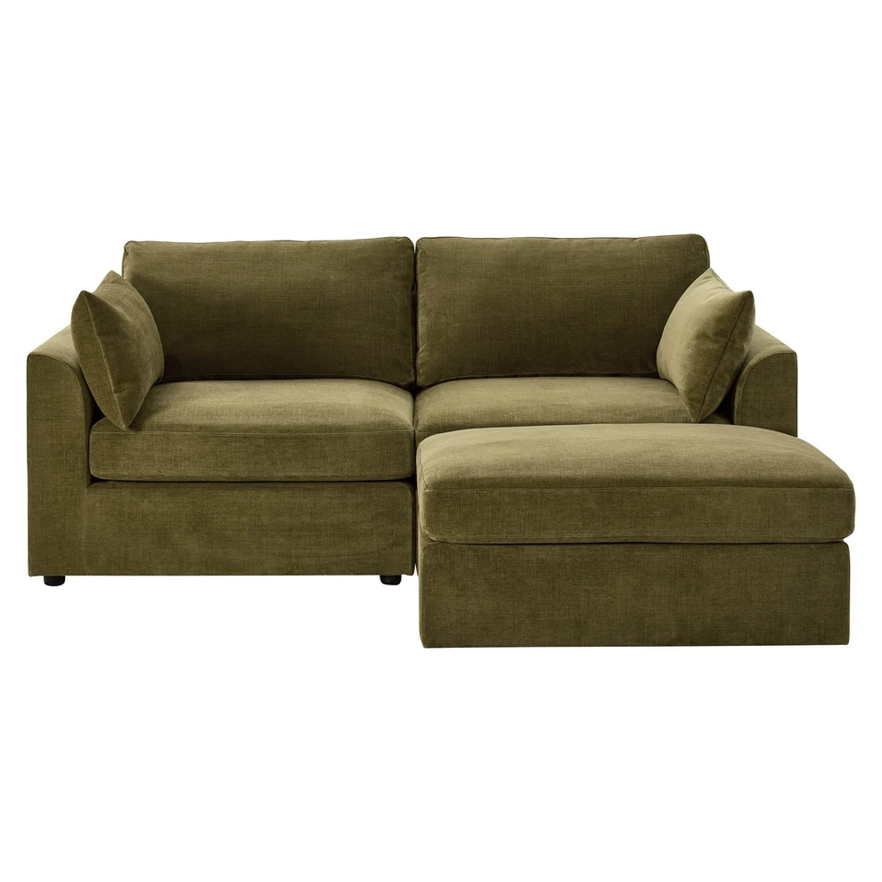 DUSK Miami Small Chaise Sofa Chenille Olive